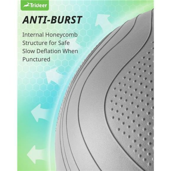 Exercise Ball Yoga Ball - Non-Slip Bumps & Lines Designed Exercise ball - Picture 5 of 7